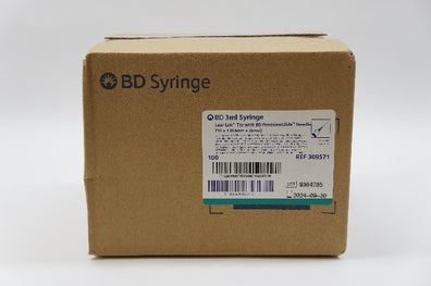 BD 309571 Luer-Lok Tip Syringe 3ml, 23G x 1 - Box of 100
